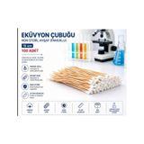 Eküvyon Çubuğu Non Steril Ahşap Pamuklu 15 Cm 100 Adet