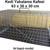 Ekvet Canlı Kedi Yakalama Kafesi 30X30X63Cm Çift Kapı