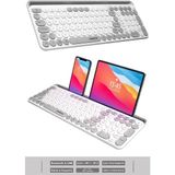 Ekw-28 2.4g+Bluetootht1+Bt2 Çoklu Cihaz Bağlantılı Ulta Ince Q Yuvarlak Tuşlu Kablosuz Klavye