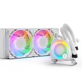 EKWB EK Water Blocks EK-Nucleus AIO CR240 Lux D-RGB, White - 240 mm All-in-One Sıvı CPU Kühler mit EK FPT Lüftern, Wasserkühlung Computerteile, 120 mm Lüfter, kompatibel mit den esten Intel & AMD CPUs
