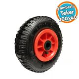 El Arabasi Yuk Tasima Arabasi Tekeri Burclu Sisme Sambelli Ic Lastikli Teker 200X40 Mm Plastik Jant