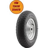 El Arabası Yük Taşıma Tekeri Bilyeli Rulmanl Havalı Dubleks 350X70 mm Çelik Jant Tekerlek - VAR