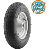 El Arabası Yük Taşıma Tekeri Bilyeli Rulmanlı Havalı Dubleks 350X70 Mm Çelik Jant Tekerlek
