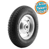 El Arabasi Yuk Tasima Tekeri Siboplu Bilyeli Rulmanli Havali Dublex 370X80 Mm Celik Jant Tekerlek