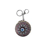 El Aynası - Anahtarlıklı Otantik Desenli Katlanır Makyaj Aynası - Cep, Çanta Aynası Desen 2