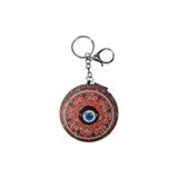 El Aynası - Anahtarlıklı Otantik Desenli Katlanır Makyaj Aynası - Cep, Çanta Aynası Desen 5