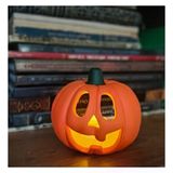 El Boyaması Dekoratif Turuncu Balkabağı Mumluk Orta Boy – Led Mum ile Birlikte 10 cm x 9 cm