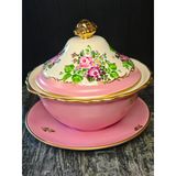 El Boyaması Porselen Gülbahar Çukur Sahan-pembe | el boyama porselen tabak