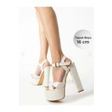 E&L Company 16cm NET, Çok Yüksek, kırık beyaz gelin ayakkabısı, dengelidir. Hafiftir, altı kaymaz.
