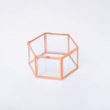 El Crea Designs 11x10x6cm Yüzük Kutusu Cam Bakır Rose Takı Aksesuar Yapımı Dekoratif