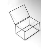 El Crea Designs 15x10x8 cm Siyah Cam Kapaklı Takı Kutusu