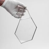 El Crea Designs 20x18cm Gümüş Altıgen Duvar Askılı Ayna Dekoratif Yapımı