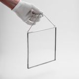 El Crea Designs 20x20cm Dikey ve Yatay Gümüş Cam Duvar Askılı Fotoğraf Çerçevesi Kapaklı Dekoratif Yapımı