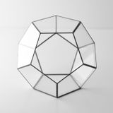El Crea Designs 21x21x17 cm Siyah Geometrik Teraryum Cam Fanus Takı Kutusu