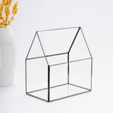 El Crea Designs 23x20x12 cm Siyah Geometrik Cam Fanus Takı Kutusu