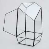 El Crea Designs 24x11x11 cm Siyah Geometrik Cam Fanus Takı Kutusu