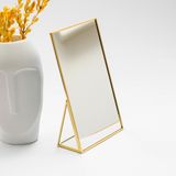 El Crea Designs 25x15cm Pirinç Gold Masaüstü Makyaj Aynası Yapımı Dekoratif