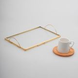 El Crea Designs 25x15cm Pirinç Tepsi Damat Kahvesi Nişan Sunum Tepsisi Dekoratif Yapımı