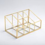 El Crea Designs 25x15x12 cm Pirinç Gold Cam Makyaj Takı Kutusu
