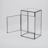 El Crea Designs 25x15x12cm Siyah Geometrik Teraryum Cam Fanus Takı Aksesuar Çikolata Kutusu