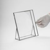 El Crea Designs 25x20cm Gümüş Masaüstü Fotoğraf Çerçevesi Cam Yapımı Dekoratif