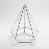 El Crea Designs 26x21x21cm Gümüş Geometrik Teraryum Cam Fanus Takı Aksesuar Çikolata Kutusu