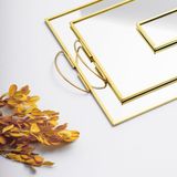El Crea Designs 3 Parça Pirinç Gold Nişan Takımı Damat Kahvesi Sunum Tepsisi Yüzük Kutusu