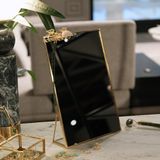 El Crea Designs 30x20cm Pirinç Gold Masaüstü Makyaj Aynası Dekoratif Yapımı