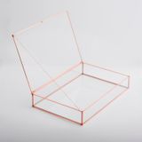 El Crea Designs 30x20x6cm Bakır Rose Gold Cam Kapaklı Takı Aksesuar Çikolata Fotoğraf Kutusu Yapımı Dekoratif