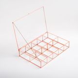 El Crea Designs 30x20x6cm Bakır Rose Gold Cam Makyaj Takı Aksesuar Organizer Kutusu