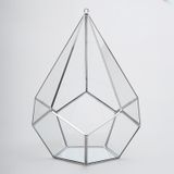 El Crea Designs 31x22x22cm Gümüş Geometrik Teraryum Cam Fanus Takı Aksesuar Çikolata Kutusu