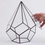El Crea Designs 31x22x2cm Siyah Geometrik Teraryum Cam Fanus Takı Aksesuar Çikolata Kutusu