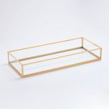El Crea Designs 35x15x6cm Tepsi Cam Pirinç Gold Damat Kahvesi Nişan Sunum Tepsisi Yapımı