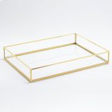 El Crea Designs 35x25x6cm Tepsi Cam Pirinç Gold Damat Kahvesi Nişan Sunum Tepsisi Yapımı