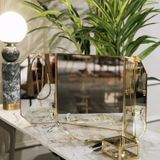 El Crea Designs 60x30cm Pirinç Gold Masaüstü Makyaj Aynası Dekoratif Yapımı Taşınabilir