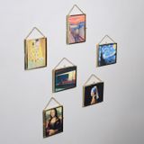 El Crea Designs Pirinç Çerçeve Cam Mini Sanat Eserleri 10x8cm Yapımı Dekoratif