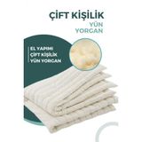 El Dikimi Çift Kişilik Merinos Kuzu Yününden Yün Yorgan 195X215 Cm