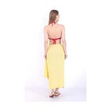 El Dokuması Kök Boyalı Buldan -%100 Organik Pamuk ve Bambu 95X175 Cm.plaj ve Banyo Havlusu. Plaj, Banyo, Spa, Masaj ve Spor Için (Kristal Sarı) - Option-1 - 001-Beyaz
