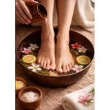 El Dövmesi Bakır Pedikür Leğeni, Yuvarlak, Ayak Bakımı ve Spa için Premium Tasarım, Antik Bakır Rengi