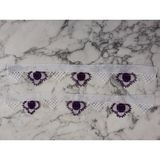 El Emeği Göz Nuru Havlu Kenarı 2'li Set – Çeyizlik - 47 x 6 cm - Mor