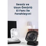 El Fanı Mini Masaüstü ve Boyun Askılı Fan Portatif Şarjlı 3 Kademeli Vantilatör Soğutucu Fan - Renkli