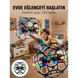El Hareketi Kontrollü Futbol Topu Tasarımlı Drone LED Işıklı - GMS1772-3788 - Çok Renkli