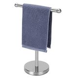 El Havlusu Tutucu, Ağır Tabanlı El Havlusu Rafı Standı, Banyo için Tezgah Üstü El Havlusu Tutucu Standı, SUS304 Paslanmaz Çelik (Gümüş-Fırçalanmış)