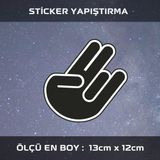 El İşareti - 2 Adet Sticker Araba Cam Bagaj Uyumlu Et,Ket Kask Motosiklet Dolap Cam Uyumlu Yapışkan