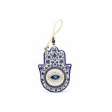El İşçiliği Seramik Fatma Ana Eli Nazarlık – Dekoratif Nazar Boncuğu Duvar Süsü | Hand of Fatima Evil Eye Wall Decor | Ev, Ofis ve Kapı Girişi İçin Premium Nazar Dekoru – 13 cm