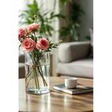 El İşçiliği Silindir Cam Vazo 10X15 Cm, Dekoratif Akvaryum, Sürahi Ve Saksı