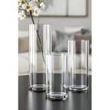 El İşçiliği Silindir Cam Vazo , Mumluk 3 Lü Set 10 Cm Genişlik ,(15-20-25Cm) Uzunluk