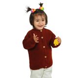 El İşi Örme Bebek Hırka 3-6 AY/KİREMİT