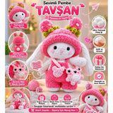 El İşi Premium El Örgüsü Sevimli Pembe Tavşan – Kadife Dokulu Amigurumi Bebek ve Hediye Oyuncak - Pembe
