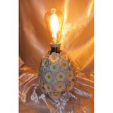 El İşi Seramik Abajur Led Işık Papatya Hand Made